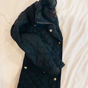 J. Crew navy quilted down jacket